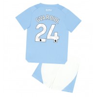 Camiseta Manchester City Josko Gvardiol #24 Primera Equipación Replica 2023-24 para niños mangas cortas (+ Pantalones cortos)
